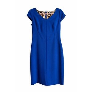Tahari Royal Blue Sheath Dress Size 8 NWT $128 Career Cap Sleeve